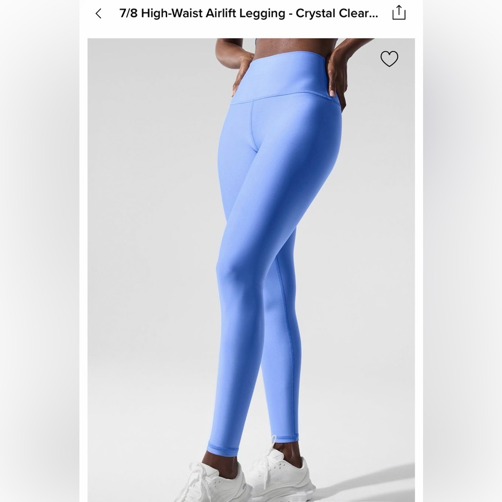 NWT Alo 7/8 Airlift High Waist Legging - Crystal Clear Blue Brand New Yoga Pants